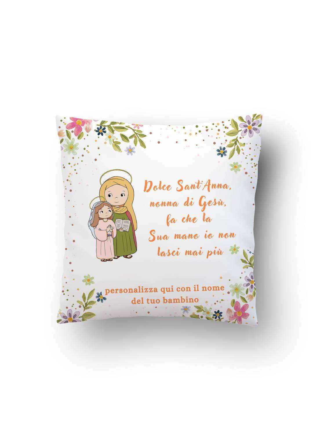 Cuscino Personalizzato Sant'Anna con nome bambino